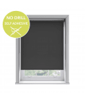 No Drill Easy Stick Self Adhesive Black Thermal Blackout Roller Blind (170cm Drop)