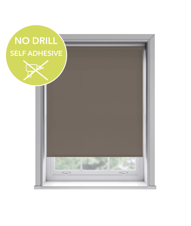 New Edge Blinds No Drill Easy Stick Self Adhesive Chocolate Thermal Blackout Roller Blind (170cm Drop)