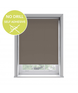 No Drill Easy Stick Self Adhesive Chocolate Thermal Blackout Roller Blind (170cm Drop)