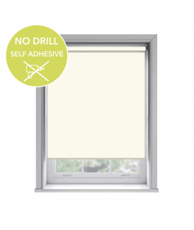 No Drill Easy Stick Self Adhesive Cream Thermal Blackout Roller Blind (170cm Drop)