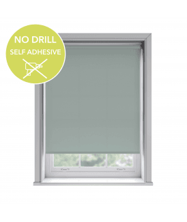 No Drill Easy Stick Self Adhesive Duck Egg Blue Thermal Blackout Roller Blind (170cm Drop)