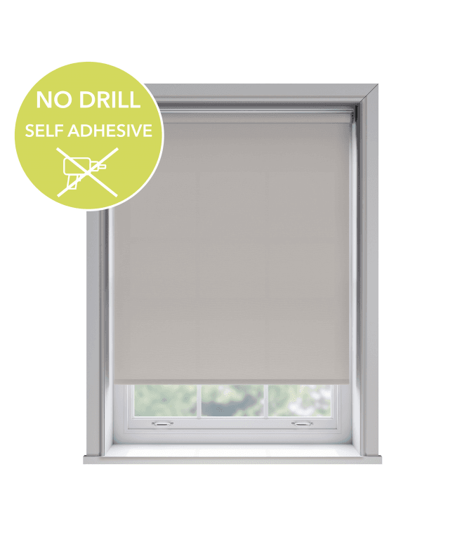 New Edge Blinds No Drill Easy Stick Self Adhesive Mink Thermal Blackout Roller Blind (170cm Drop)