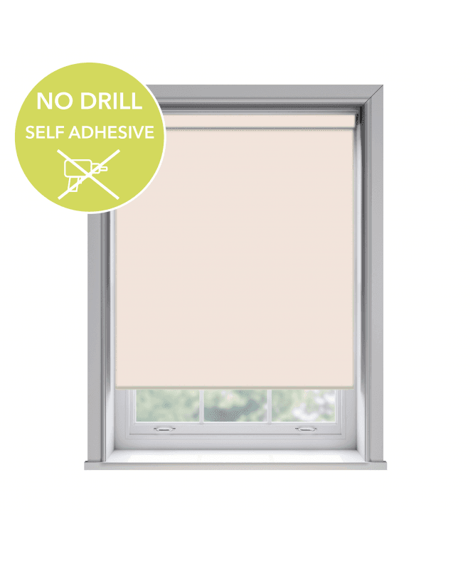 New Edge Blinds No Drill Easy Stick Self Adhesive Pink Thermal Blackout Roller Blind (170cm Drop)