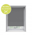 No Drill Easy Stick Self Adhesive Slate Grey Thermal Blackout Roller Blind (170cm Drop)