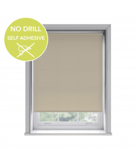 No Drill Easy Stick Self Adhesive Taupe Thermal Blackout Roller Blind (170cm Drop)