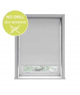 No Drill Easy Stick Self Adhesive White Thermal Blackout Roller Blind (170cm Drop)