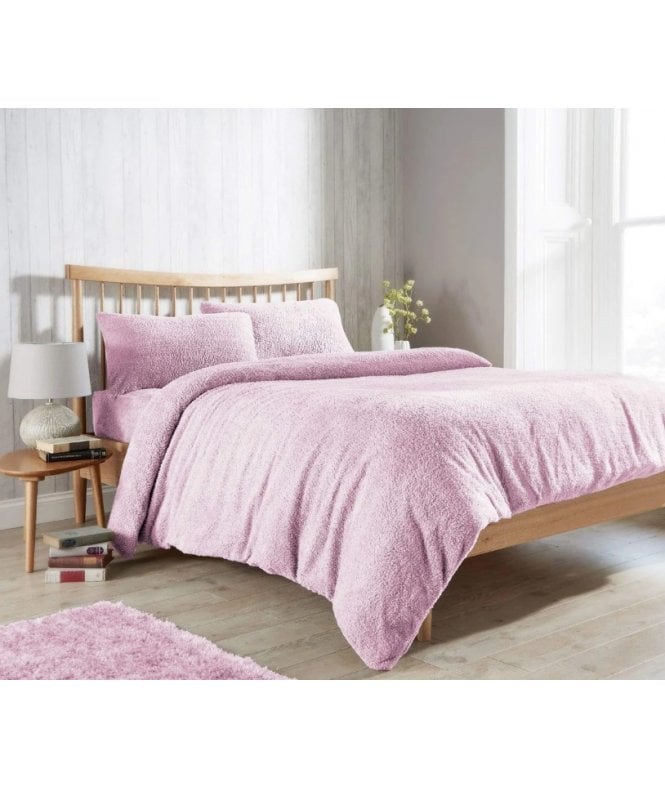 New Edge Blinds Original Teddy Duvet Set in Blush Pink
