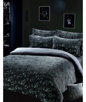 Outer Space Glow in the Dark Teddy Duvet Set
