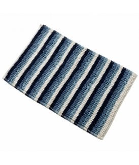 Padstow Stripe Bathmat in Blue