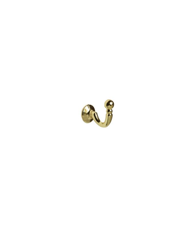 New Edge Blinds Pair Of Ball Tieback Hooks - Bright Brass