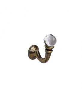 Pair Of Crystal Tieback Hooks - Antique Brass