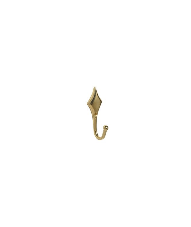 New Edge Blinds Pair Of Diamand Tieback Hooks -Bright Brass