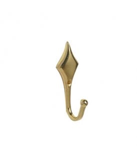 Pair Of Diamand Tieback Hooks -Bright Brass