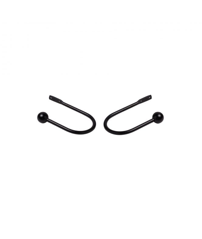 New Edge Blinds Pair Of Metal Curtain Holdbacks - Black
