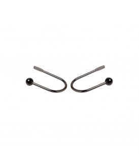 Pair Of Metal Curtain Holdbacks - Polished Grahpite