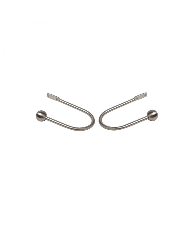 New Edge Blinds Pair Of Metal Curtain Holdbacks - Silver