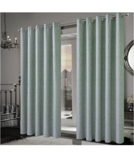 Paris Jacquard Eyelet Curtains in Sage Green