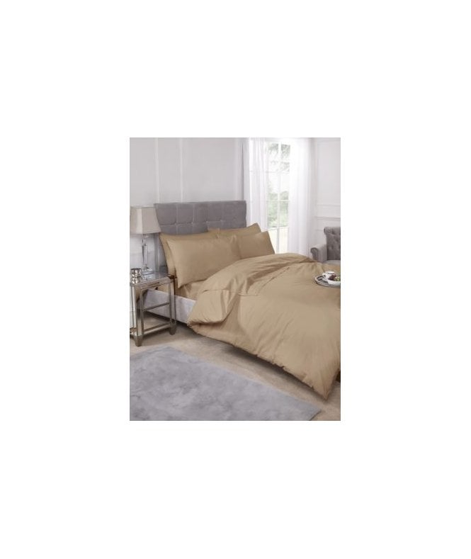 New Edge Blinds Percale Collection 180 Thread Count Percale Duvet Set in Coffee
