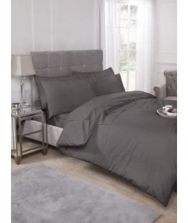 Percale Collection 180 Thread Count Percale Duvet Set in Grey