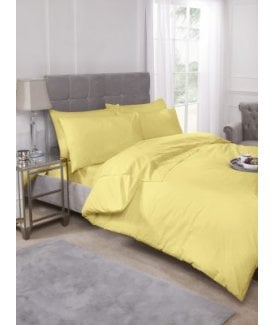 Percale Collection 180 Thread Count Percale Duvet Set in Lemon