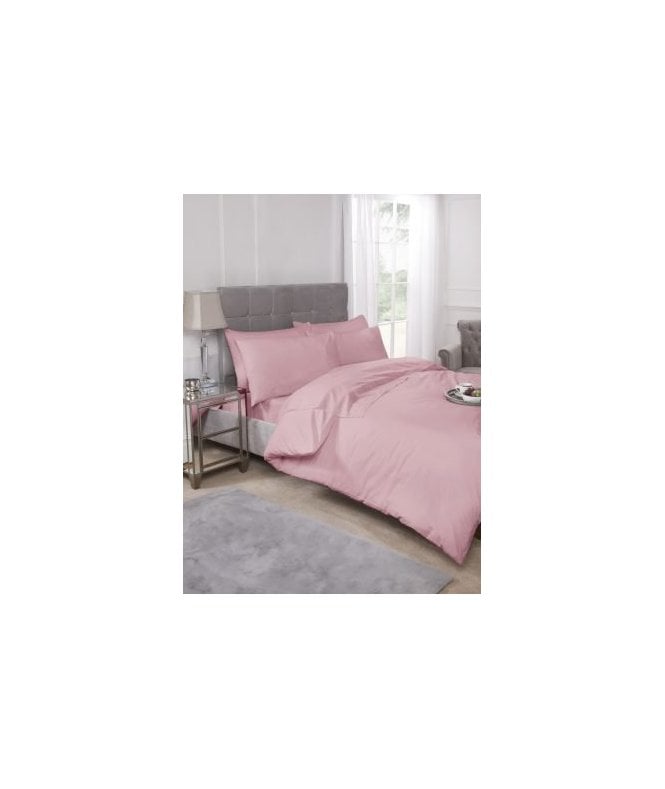 New Edge Blinds Percale Collection 180 Thread Count Percale Duvet Set in Pink