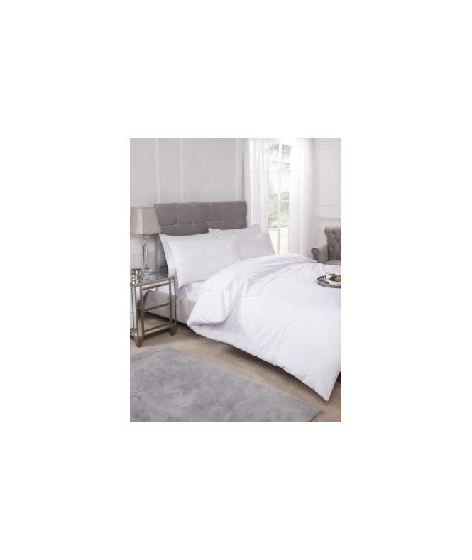 New Edge Blinds Percale Collection 180 Thread Count Percale Duvet Set in White