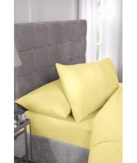 Percale Collection 180 Thread Count Percale Fitted Sheet in Lemon