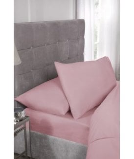 Percale Collection 180 Thread Count Percale Fitted Sheet in Pink