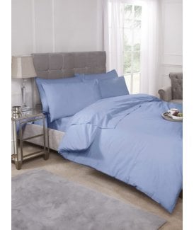 Percale Collection 180 Thread Count Percale Fitted Valance Sheet in Blue