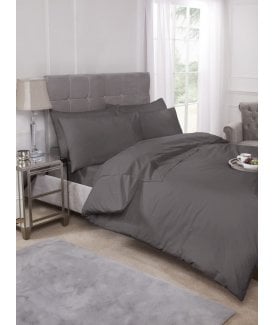 Percale Collection 180 Thread Count Percale Fitted Valance Sheet in Grey