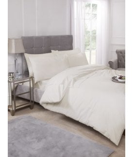 Percale Collection 180 Thread Count Percale Fitted Valance Sheet in Ivory