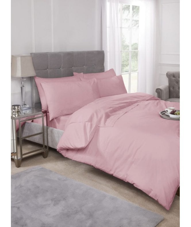 New Edge Blinds Percale Collection 180 Thread Count Percale Fitted Valance Sheet in Pink