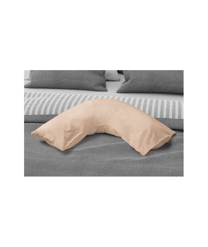 New Edge Blinds Percale Collection 180 Thread Count Percale V- Shaped Pillowcase in Coffee