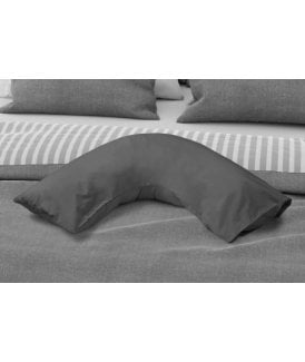 Percale Collection 180 Thread Count Percale V- Shaped Pillowcase in Grey