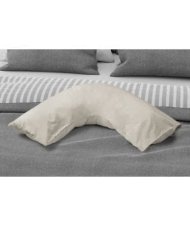 Percale Collection 180 Thread Count Percale V- Shaped Pillowcase in Ivory