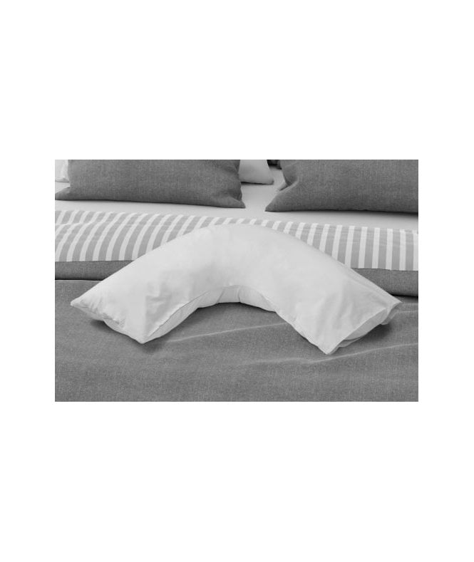 New Edge Blinds Percale Collection 180 Thread Count Percale V- Shaped Pillowcase in White