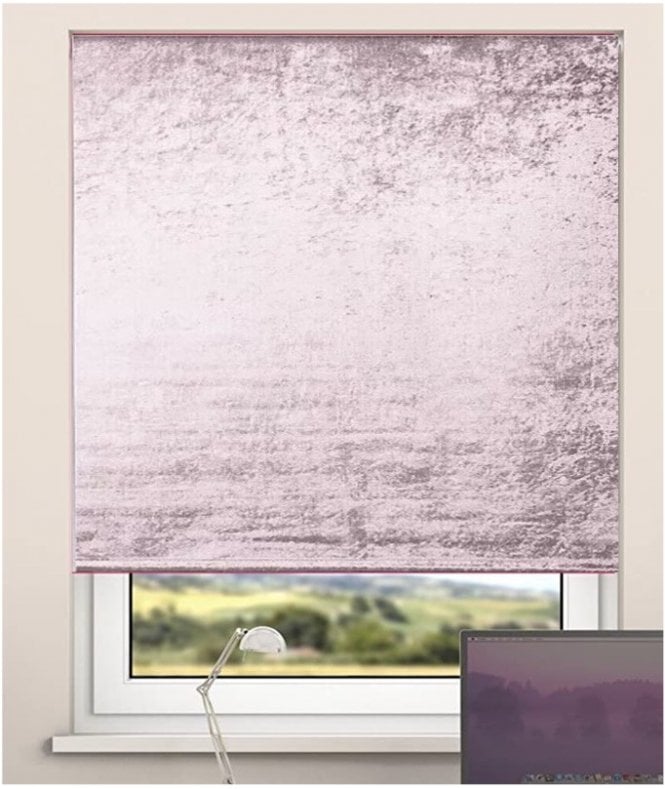 New Edge Blinds Pink Velvet Blackout Roller Blind (165cm Drop)