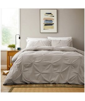 Pintuck Duvet Set in Natural