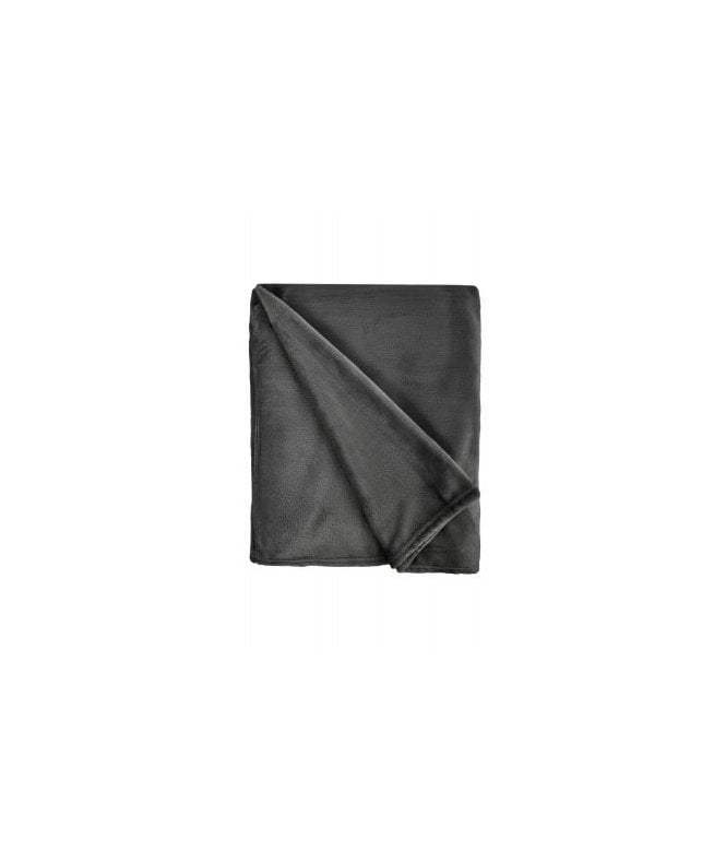 New Edge Blinds Plush Collection Flannel Fleece Super Soft Throw in Charcoal
