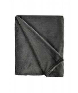 Plush Collection Flannel Fleece Super Soft Throw in Charcoal