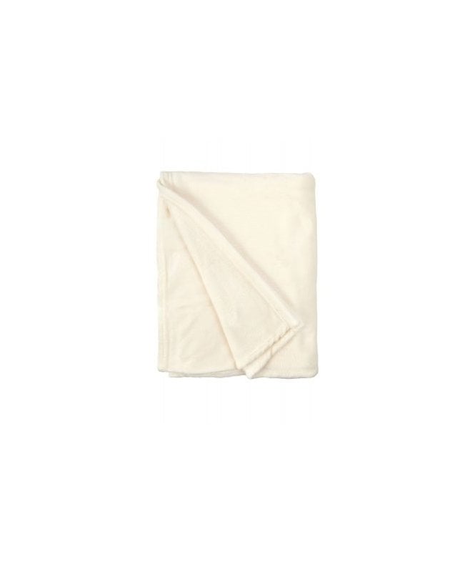 New Edge Blinds Plush Collection Flannel Fleece Super Soft Throw in Cream
