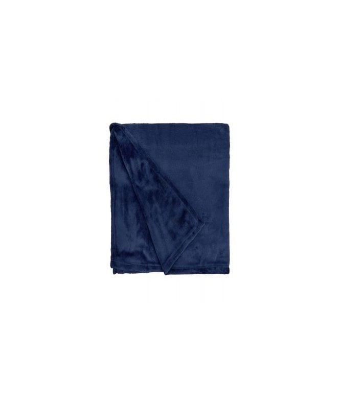 New Edge Blinds Plush Collection Flannel Fleece Super Soft Throw in Navy