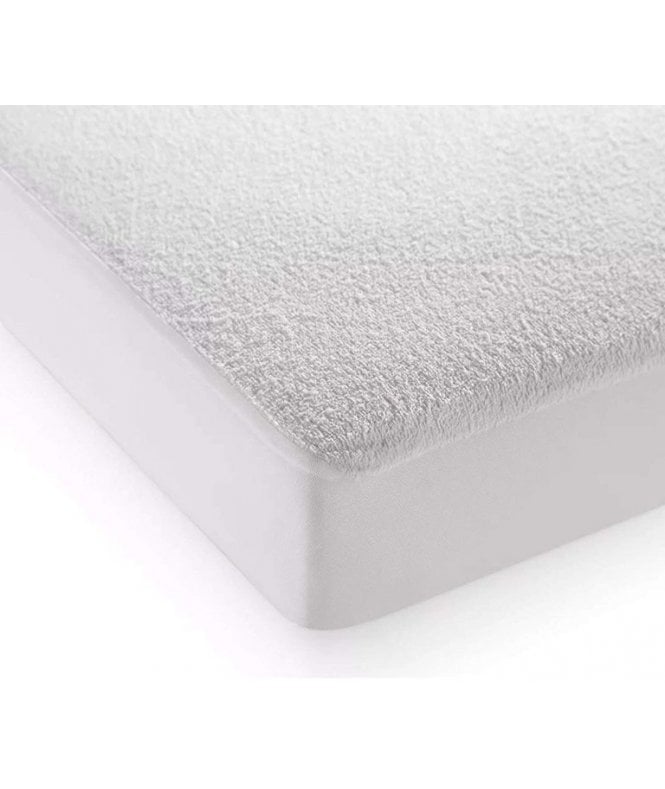 New Edge Blinds Plush Collection Terry Finish Waterproof Mattress Protector in White
