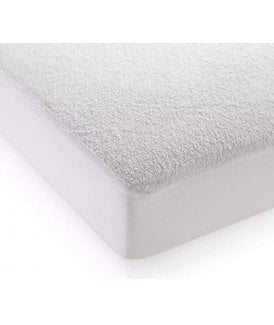 Plush Collection Terry Finish Waterproof Mattress Protector in White