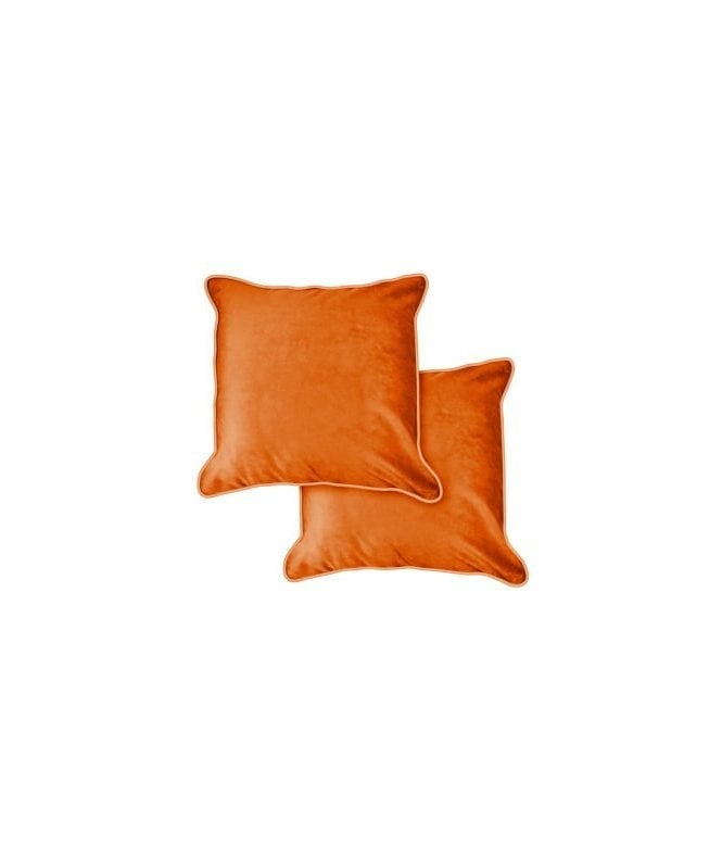 New Edge Blinds Plush Velvet Collection Soft Touch Cushion Cover in Orange