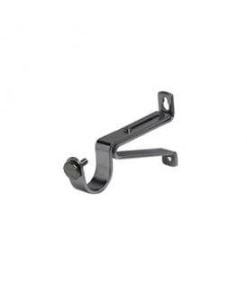 Polished Graphite Adjustable Metal Curtain Pole Support A Frame Bracket (28mm)