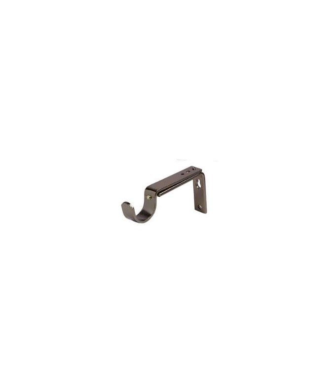 New Edge Blinds Polished Graphite Adjustable Metal Curtain Pole Support Bracket (28mm)