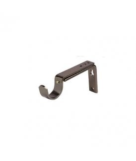 Polished Graphite Adjustable Metal Curtain Pole Support Bracket (28mm)