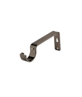 Polished Graphite Fixed Metal Curtain Pole Support Bracket (28mm)