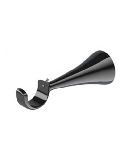 Polished Graphite Long Stem Metal Curtain Pole Support Bracket (28mm)